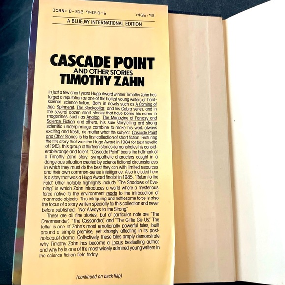 Cascade Point and Other Stories by Timothy Zahn (First Edition) + Cobras Two - Picture 4 of 16